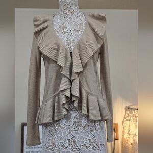 Saffron Ruffled Cashmere Ruffle Sweater